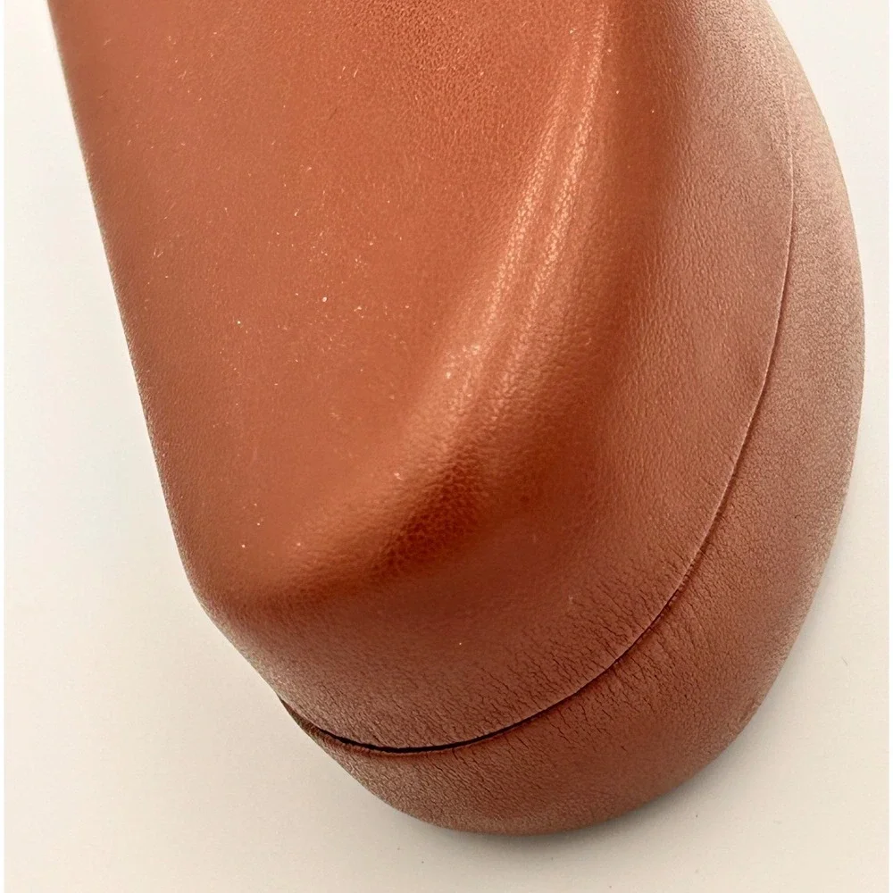 Maui Jim Brown Hard Clamshell Sunglasses Case Textured Faux Leather Logo Case